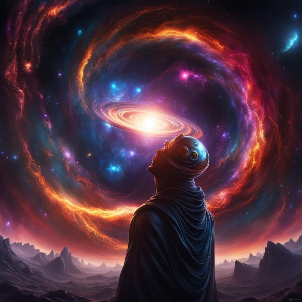 Cosmic God Exhaling Stars into the Universe