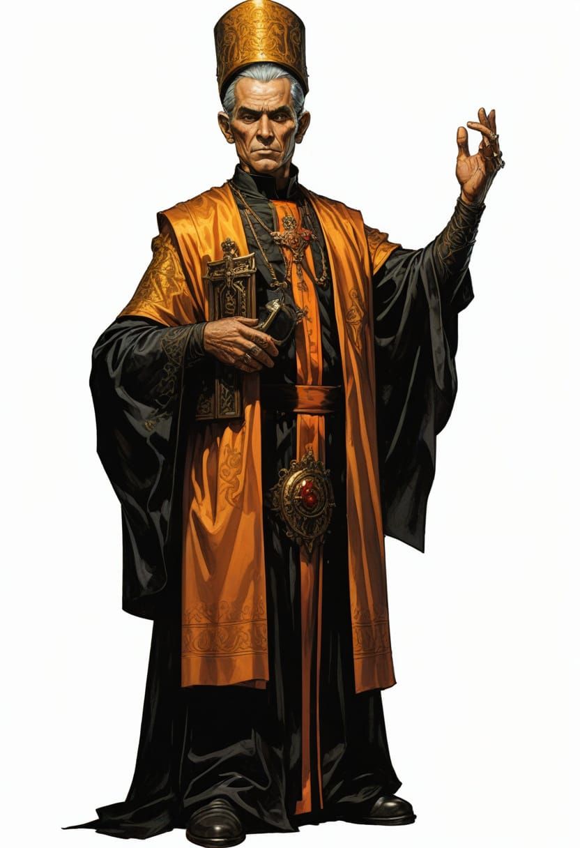 Heroic Fantasy Priest Illustration in Vivid Colors