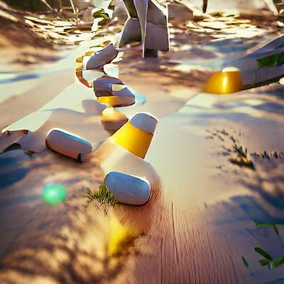 Psychedelic Path Artwork in Volumetric Lighting