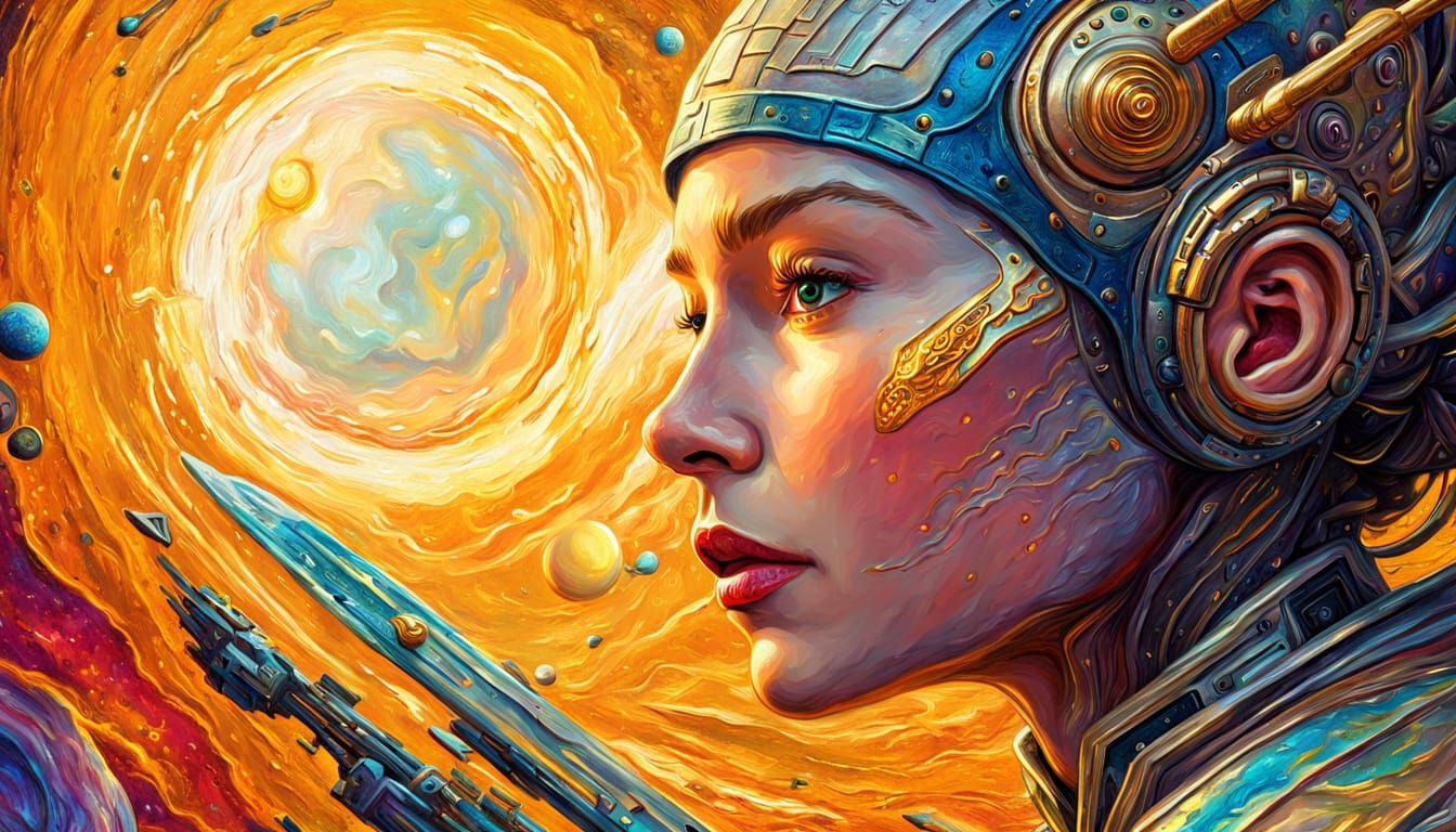 Hyper-Realistic Science Fiction Oil Painting