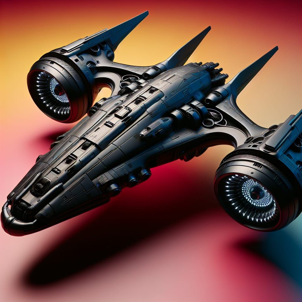 Dramatic Sci-Fi Spaceship with Glowing Engines