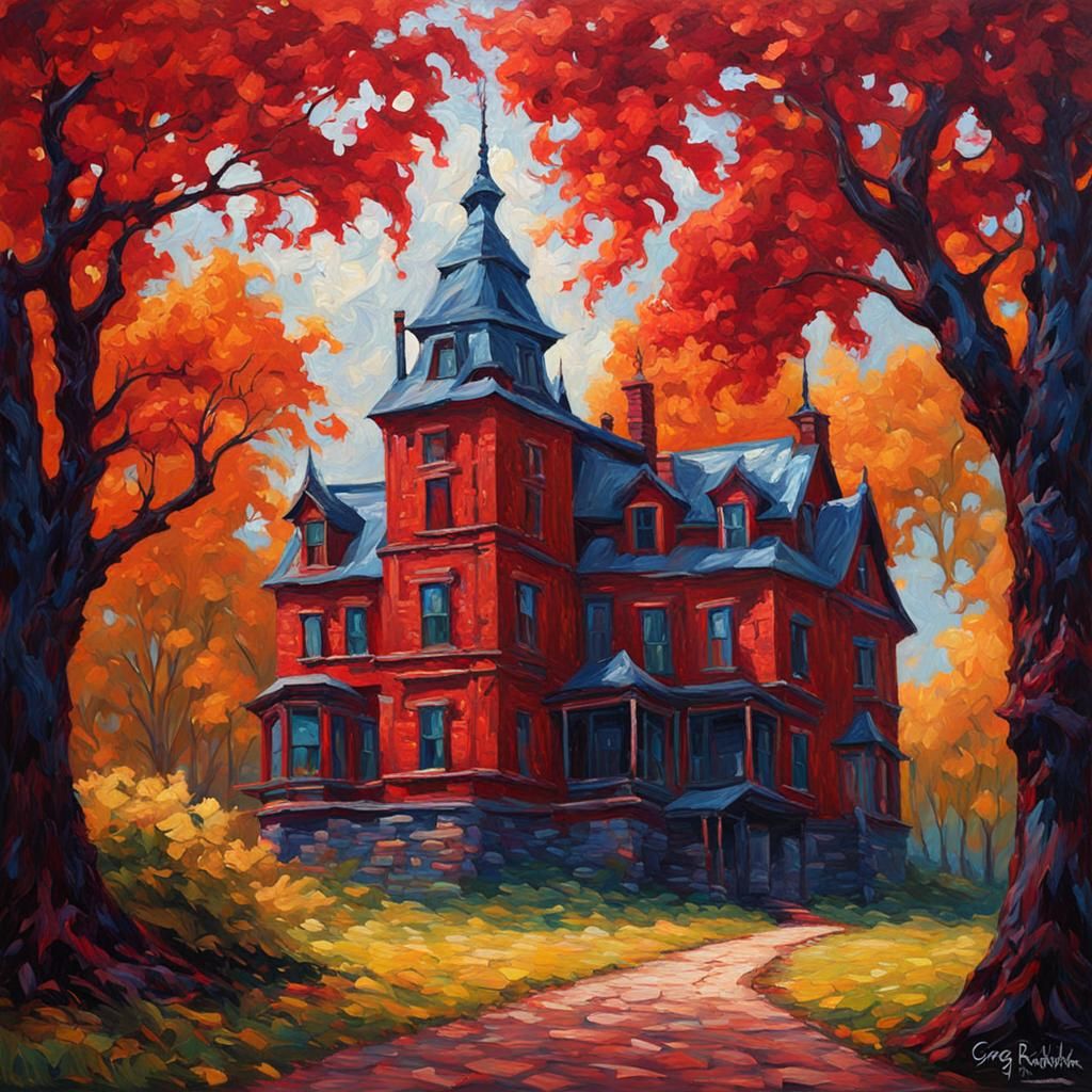 Crimson Peak in Expressionist Oil Painting Style