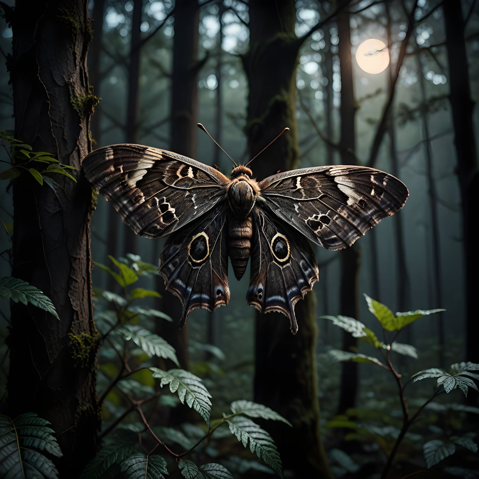 Moth Under Celestial Glow