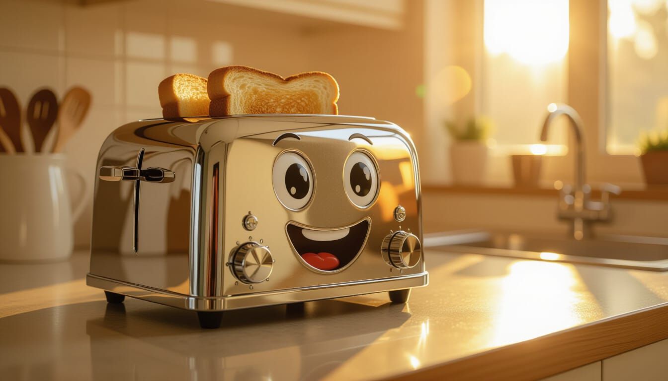 Photorealistic Chrome Toaster Makes Golden Toast