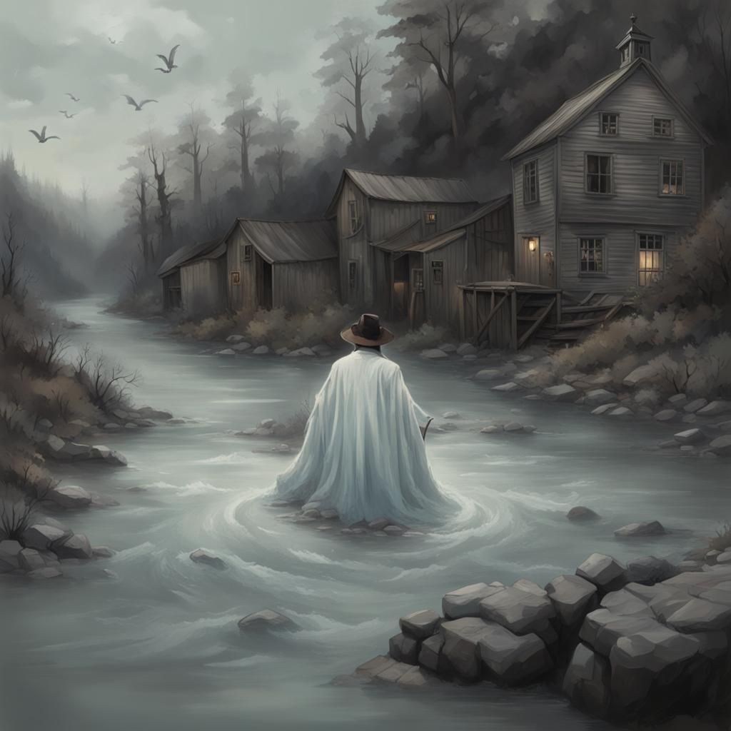 River's Descent: A Haunting Ghost Town