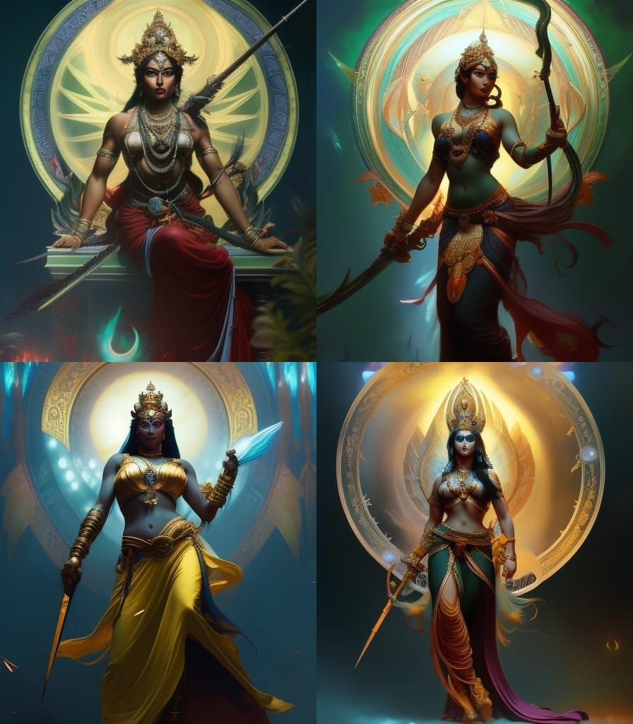 Kali Goddess of Destruction in Ethereal Concept Art