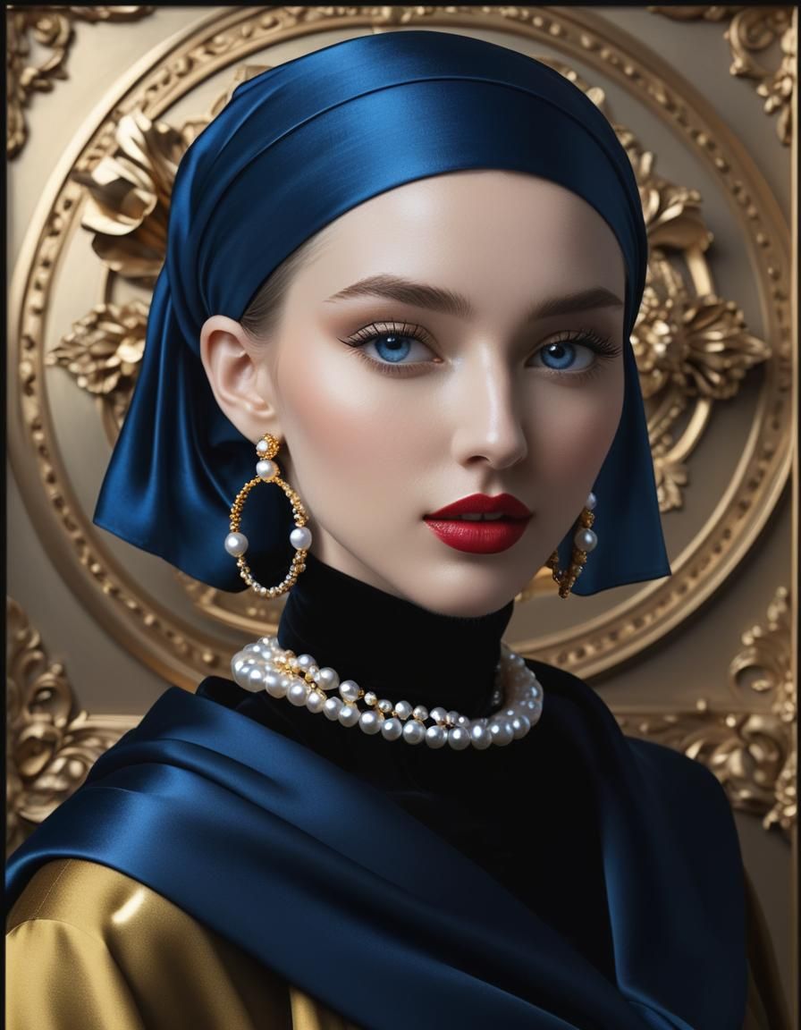 Girl with a Pearl Earring Inspired Portrait
