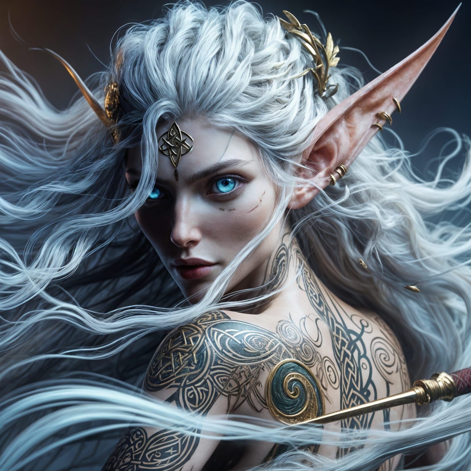 Ethereal Fae Warrior Woman with Sword