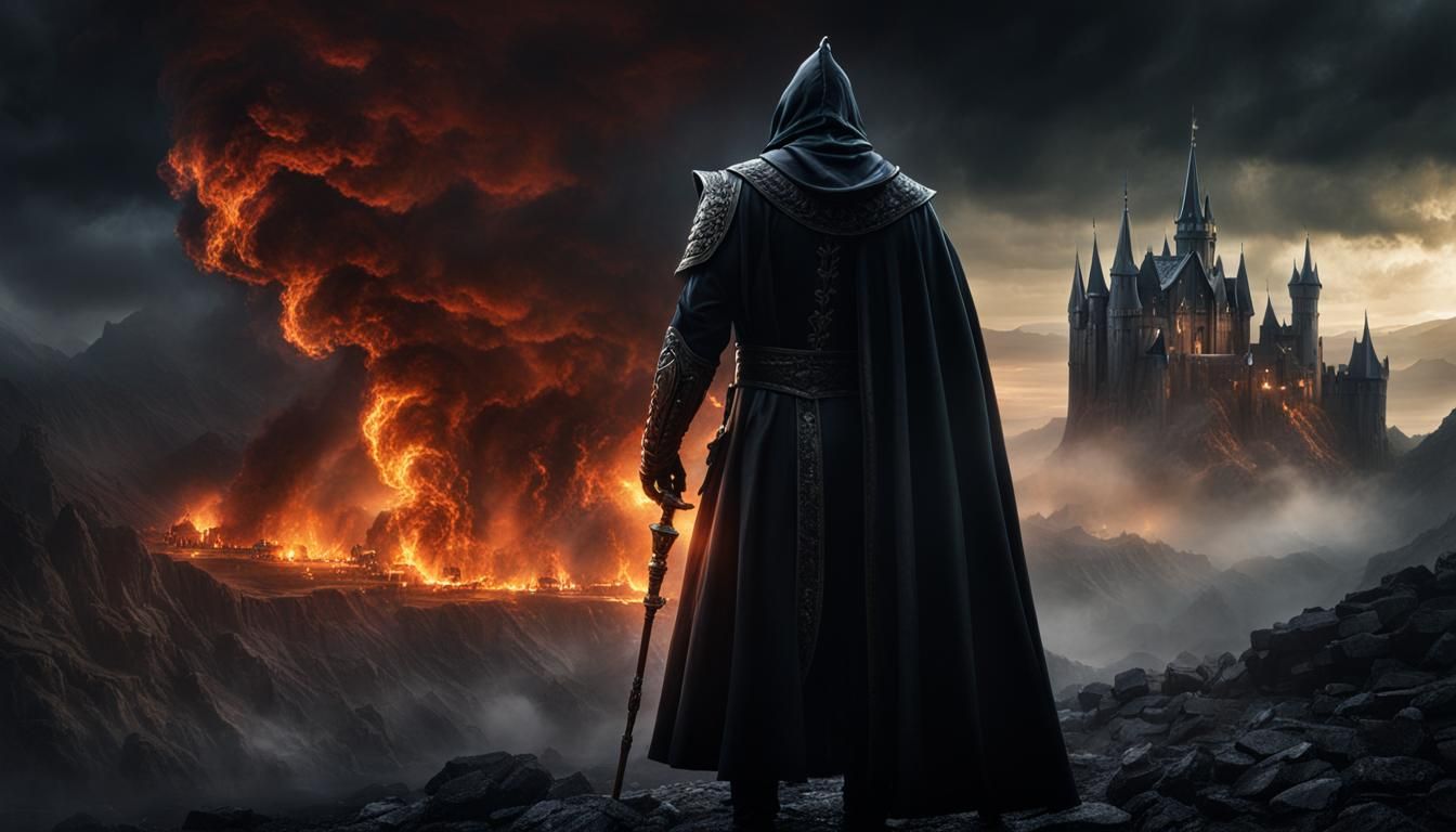 Ominous Dark Fantasy Landscape with Dramatic Lighting