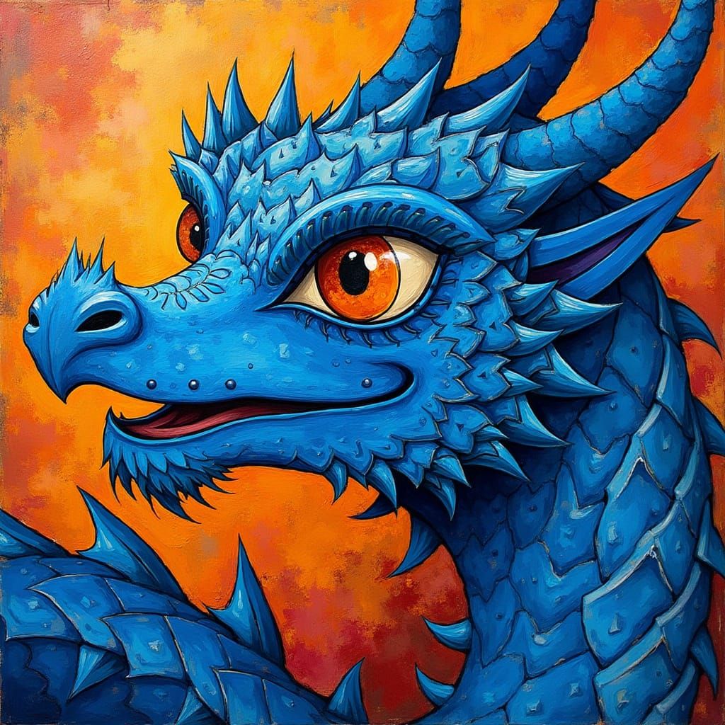 Celtic Dragon in Cubist Style