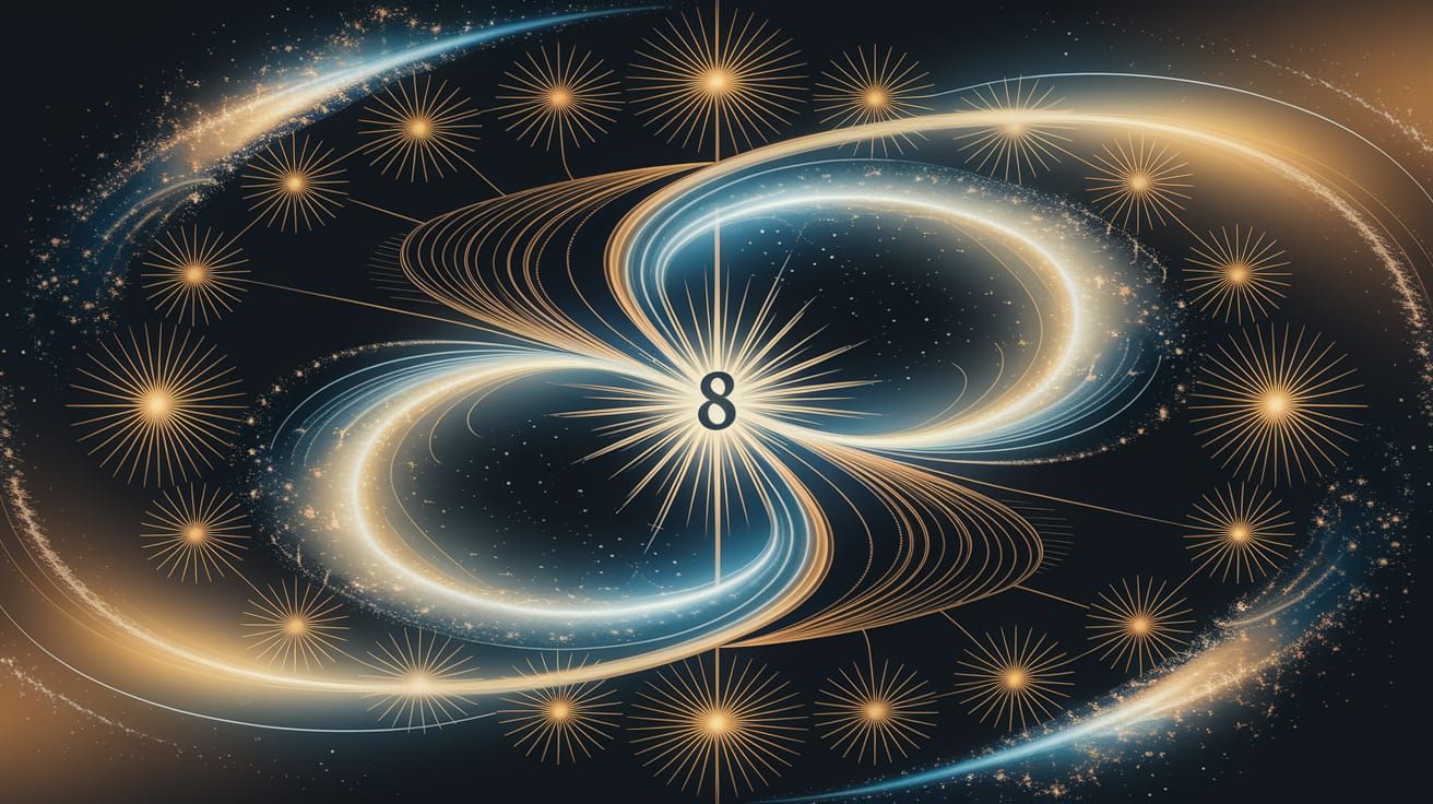 Cosmic Mandala with Golden Patterns and Starbursts