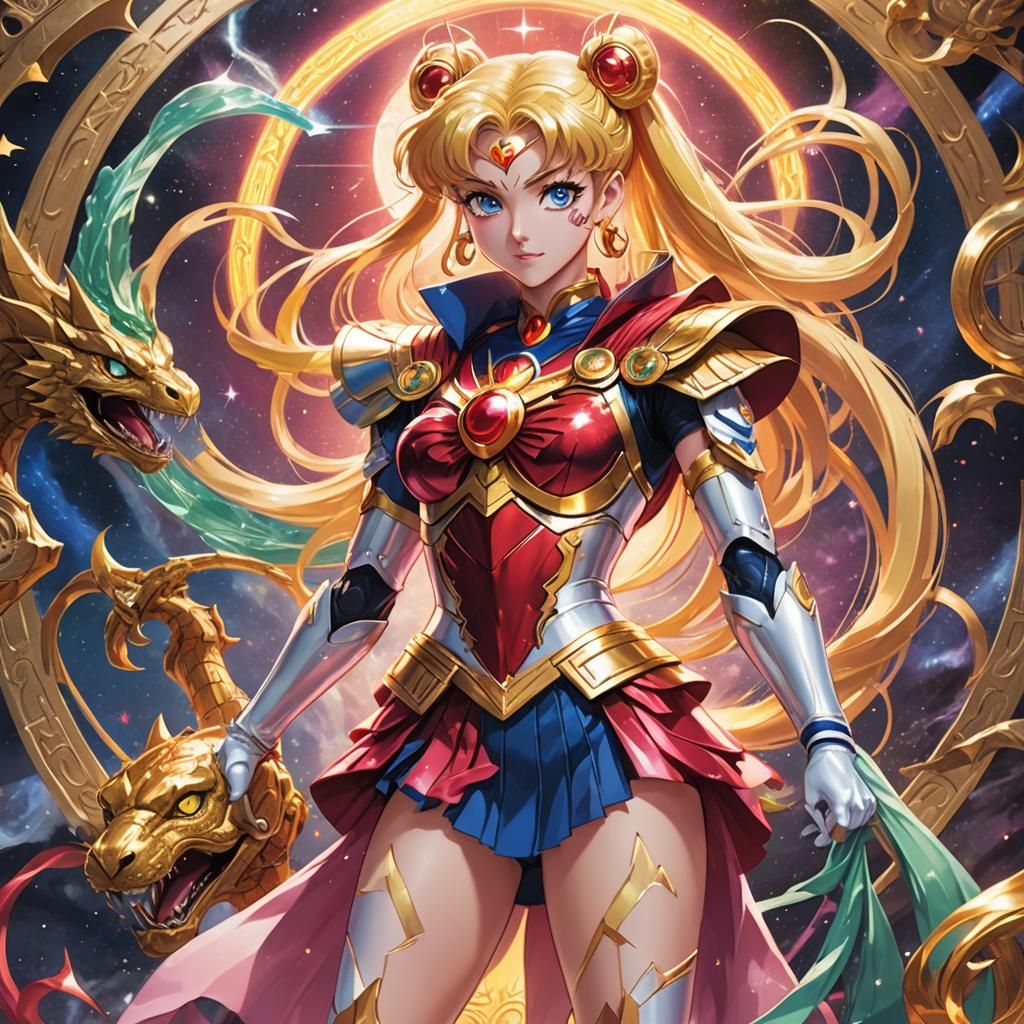 Sailor Moon as Champion with Basilisk Scale