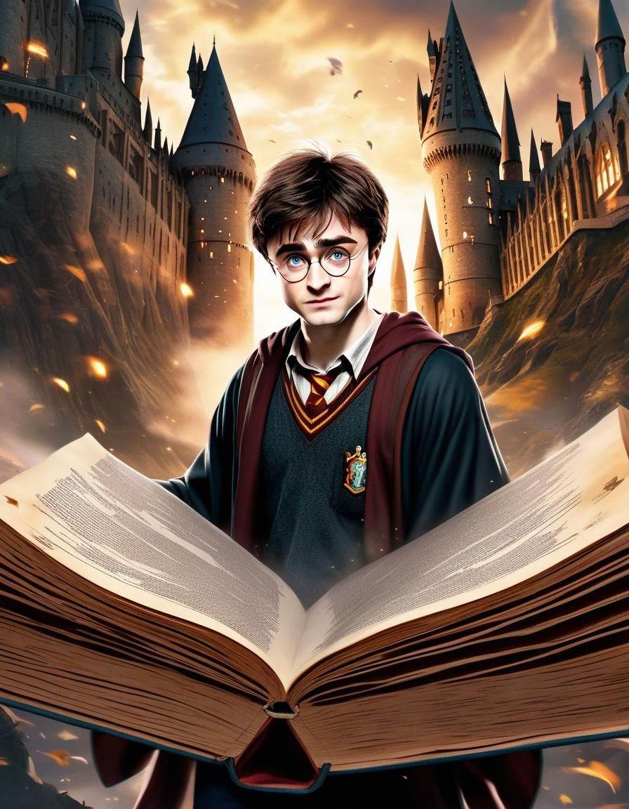 Anime Wizard Emerges from Giant Book in Wizarding World