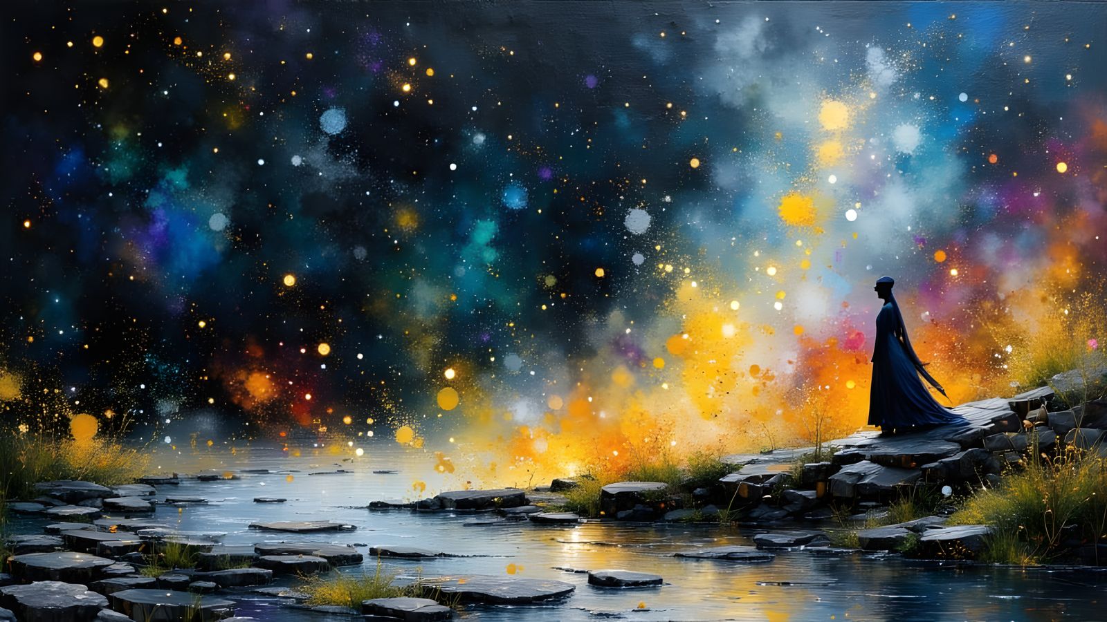 Mystic Earth Visions in Dark Oil Paint Style