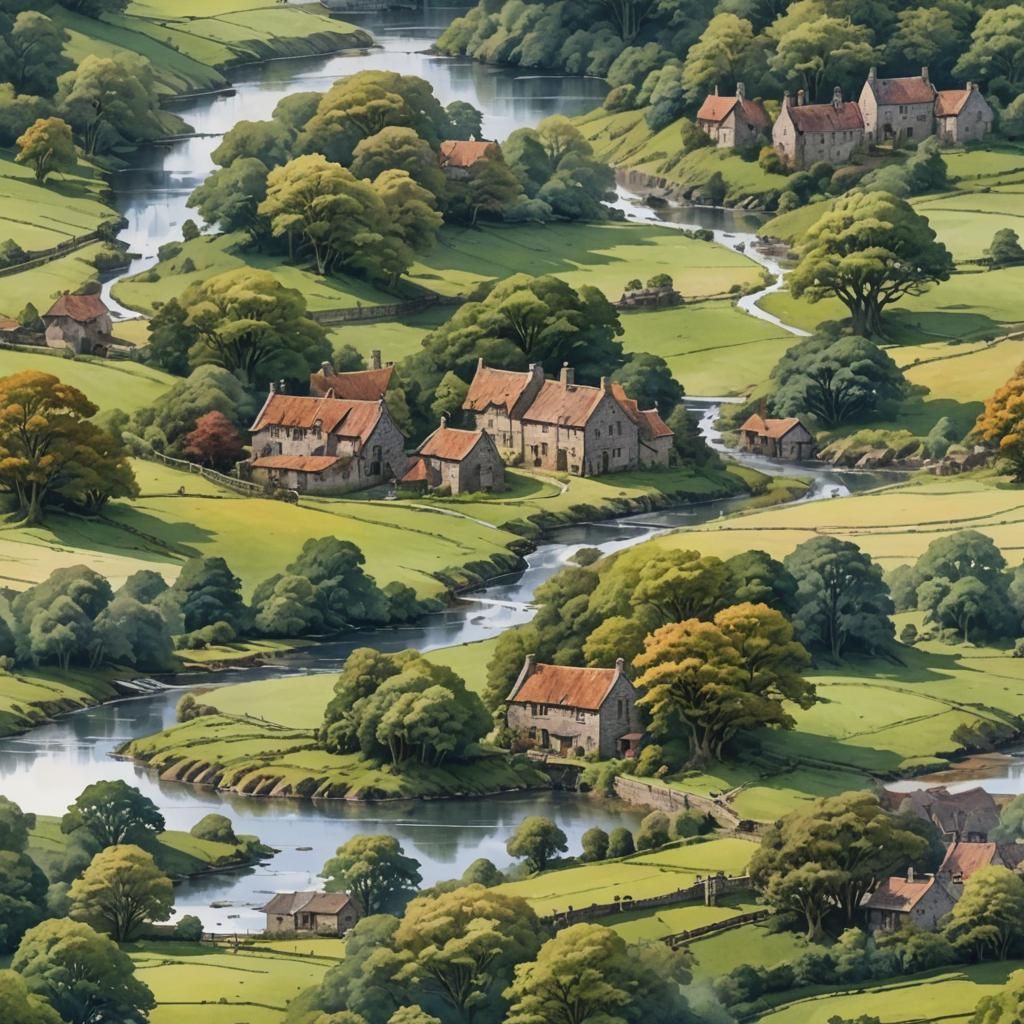 Yorkshire Rural Scenery in Watercolour