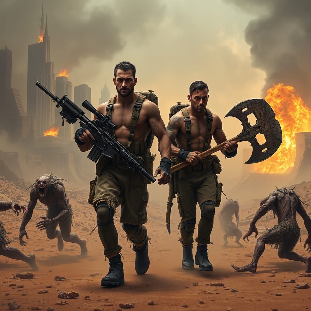 Apocalyptic Survivors Trudge Through Desolate Wasteland