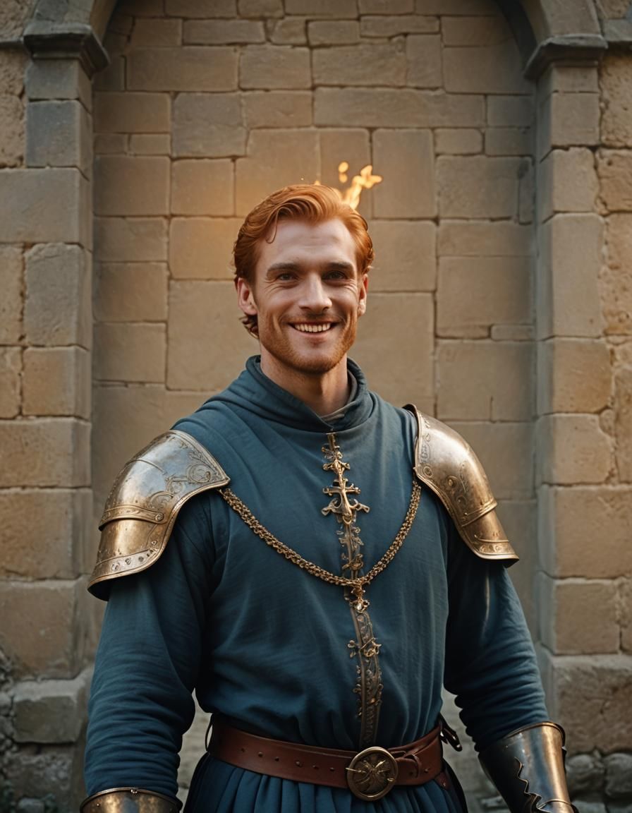Medieval Man with Red Hair in Cinematic Style
