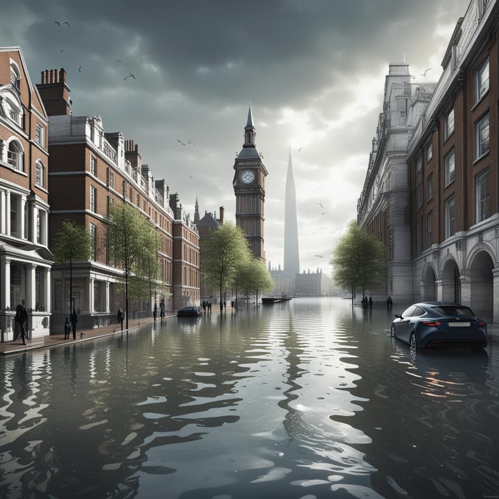 Flooded London Streets in 2050