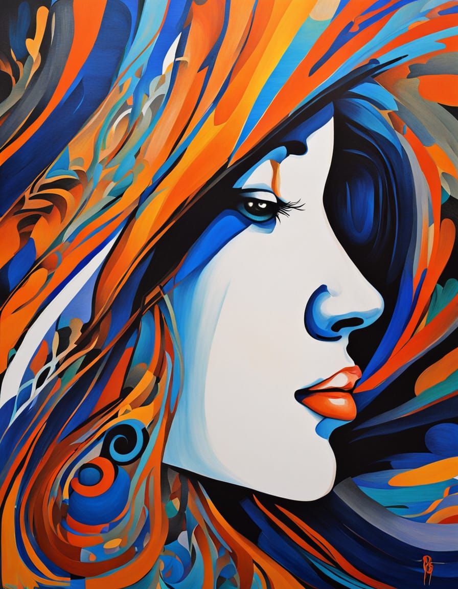Expressive Anamorphic Portrait in Vibrant Colors