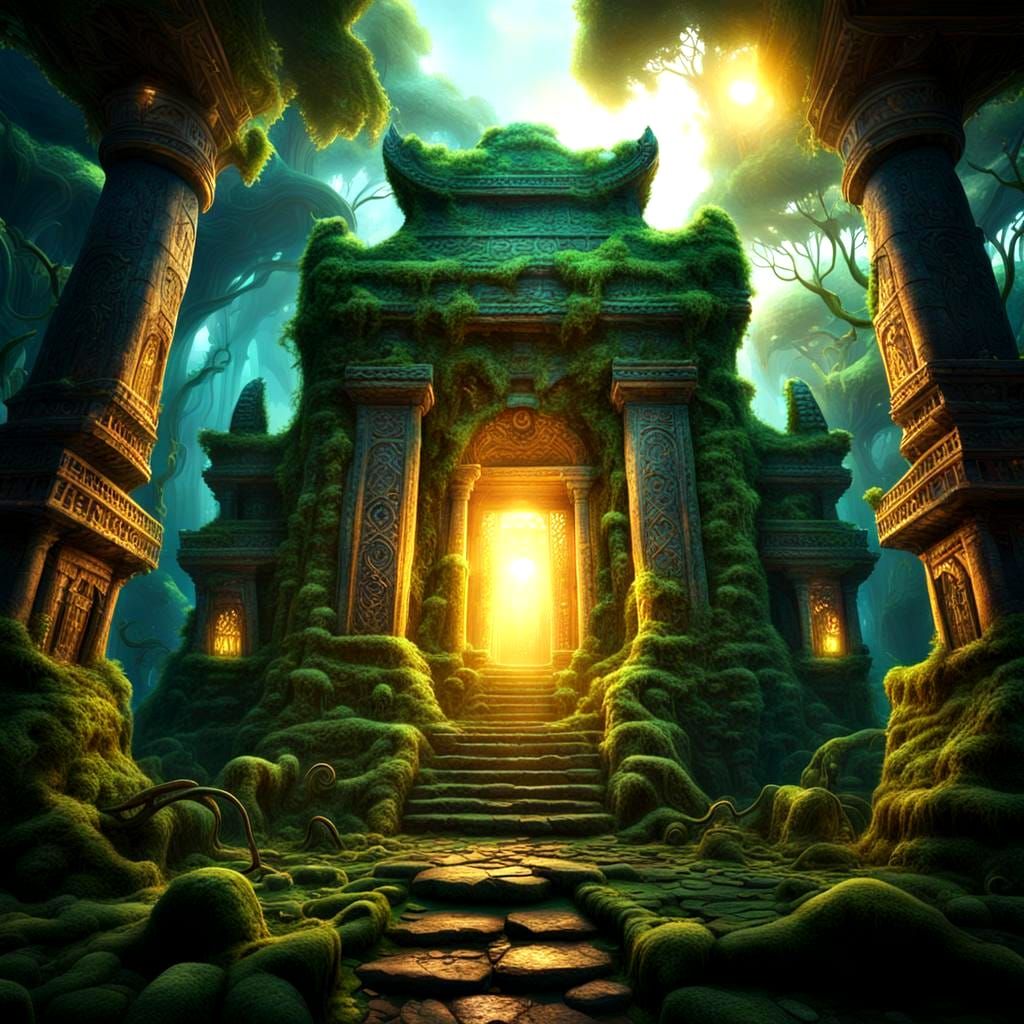 Detailed Gold Fantasy Concept Art in 8K