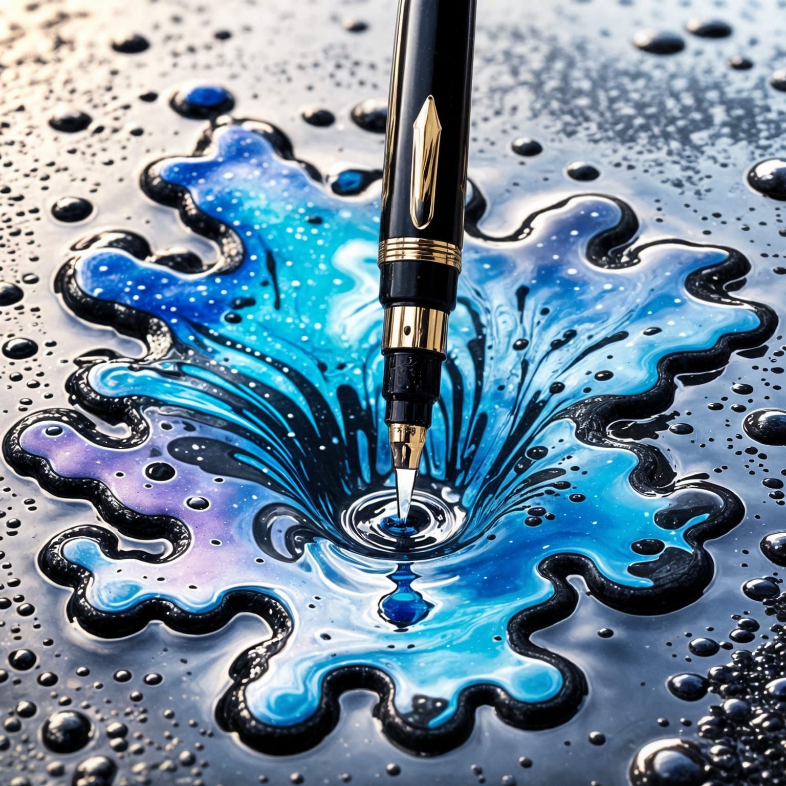 Galaxy Flip Phone Wallpaper: Fountain Pen in Ink