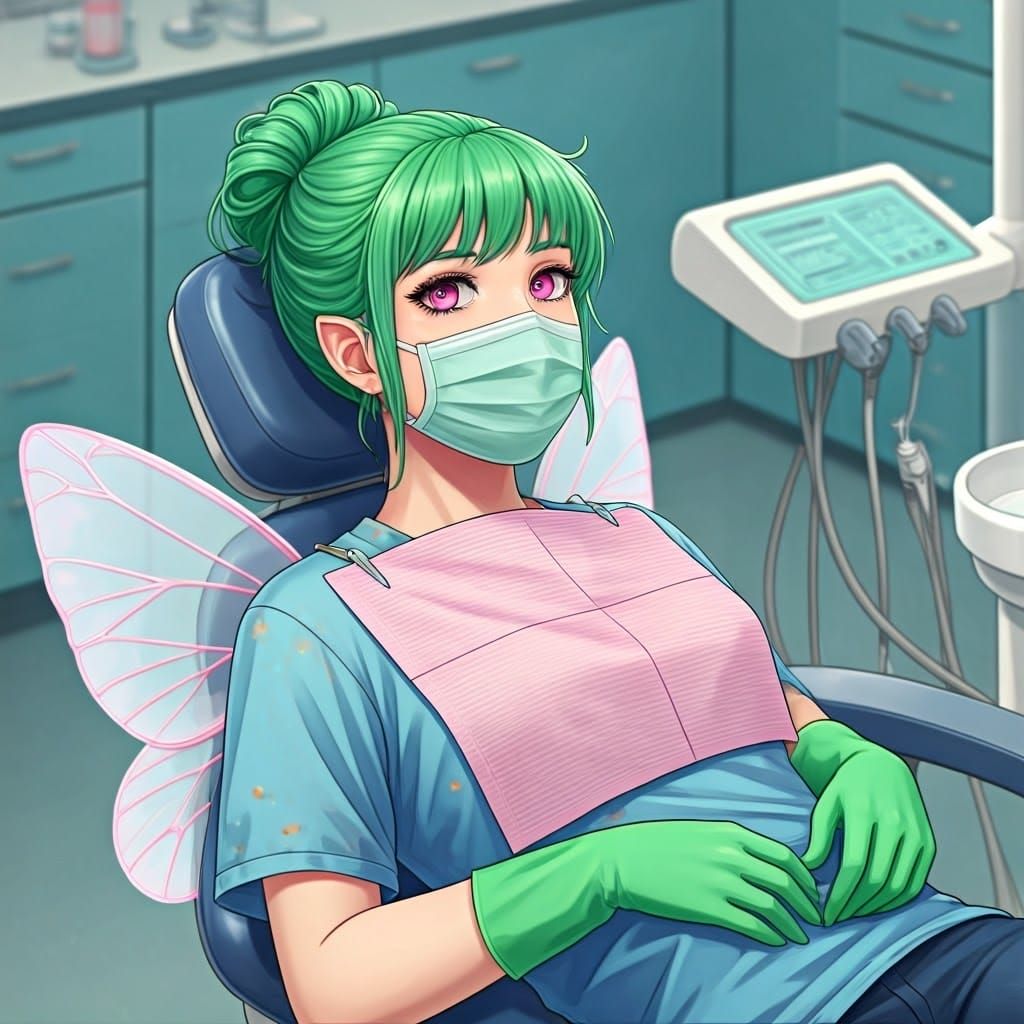 Anime Tooth Fairy in Dentist Chair