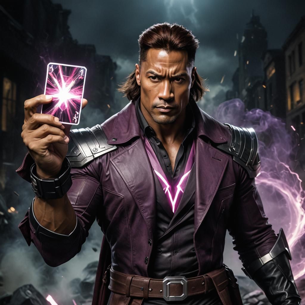 Gambit with Glowing Card: Dynamic GoPro Portrait