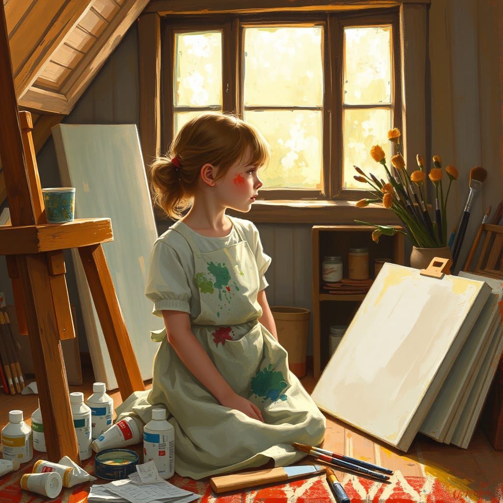 The Young Artist's Cozy Studio in Impressionist Whimsy