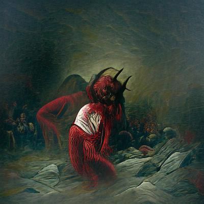 The Crying Devil: A Gothic Horror Illustration