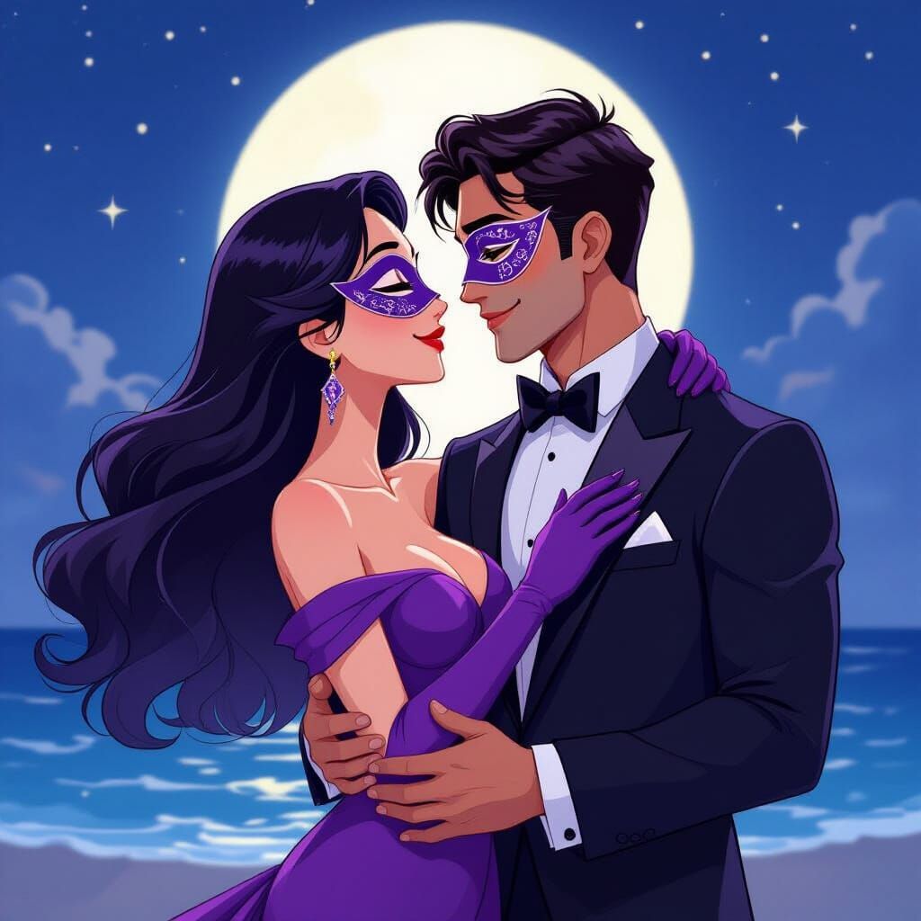 Animated Couple Dancing in Studio Ghibli Style