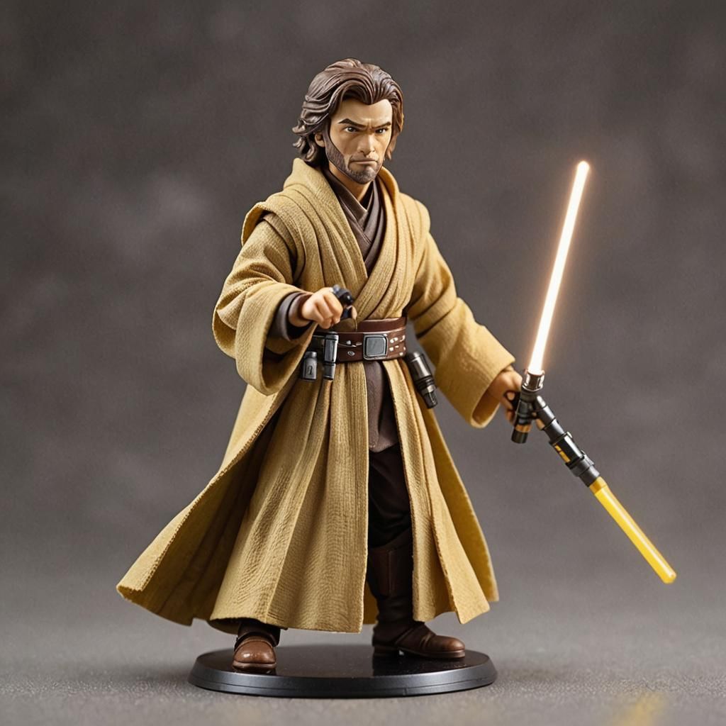 Action Figure with Yellow Lightsaber