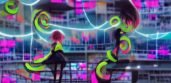 Neon Spiral Abstract Design