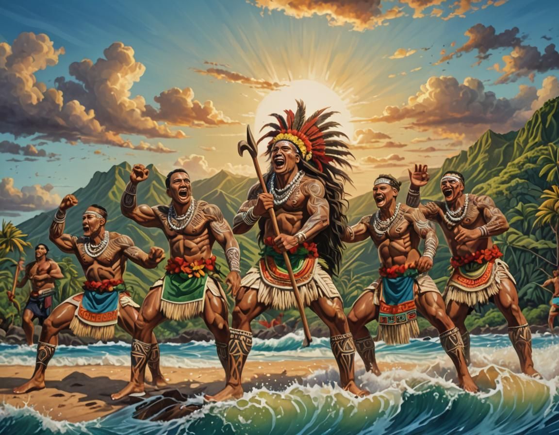 Polynesian haka hawaii..