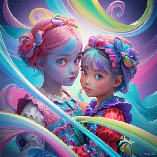 Candy Art: Children with Sword in Dreamlike Scene