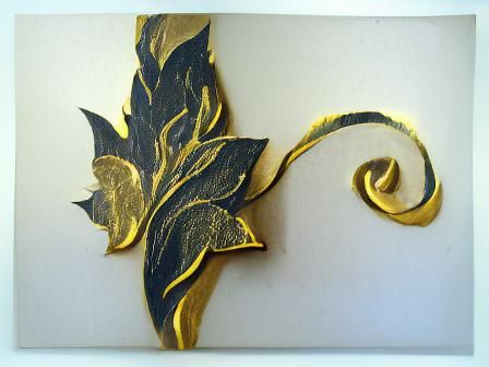 Foliage Adorned with Gold Leaf Accents