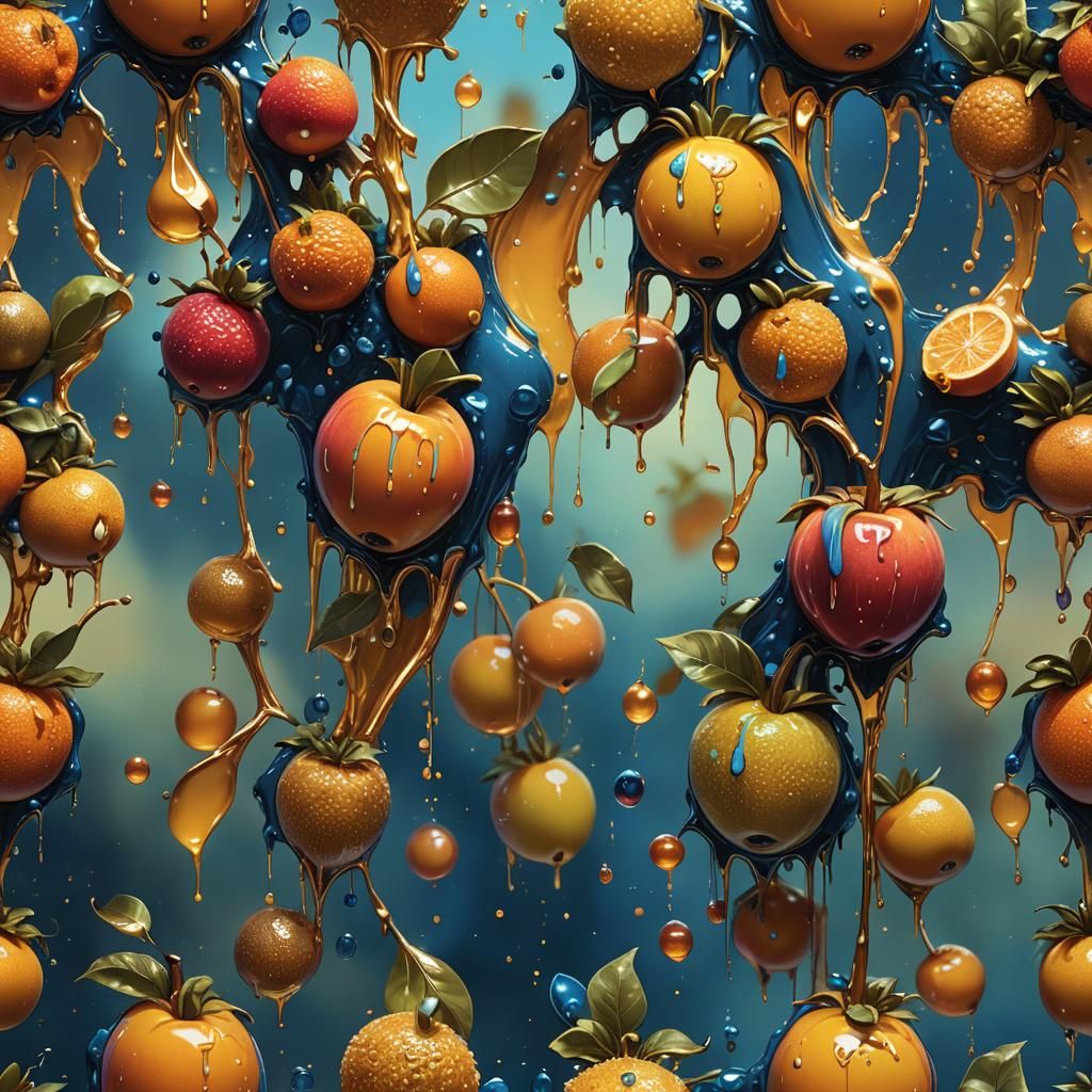 Vibrant Fantasy Fruit Concept Art in 8K