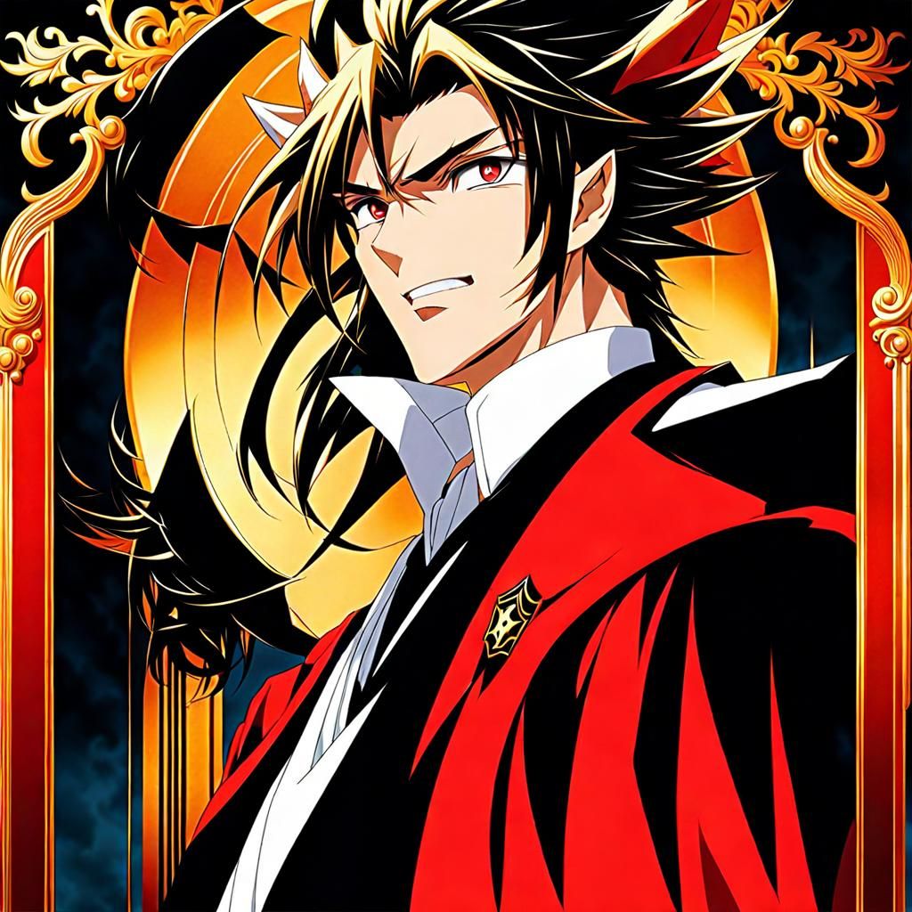 Dreamy Bishonen Demon in Anime Style