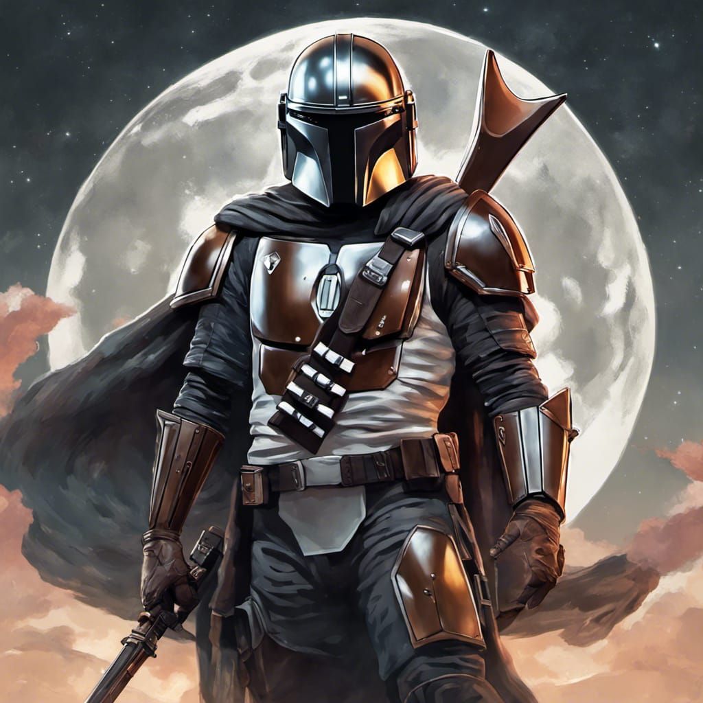 Mandalorian with Dark Saber: Epic Concept Art