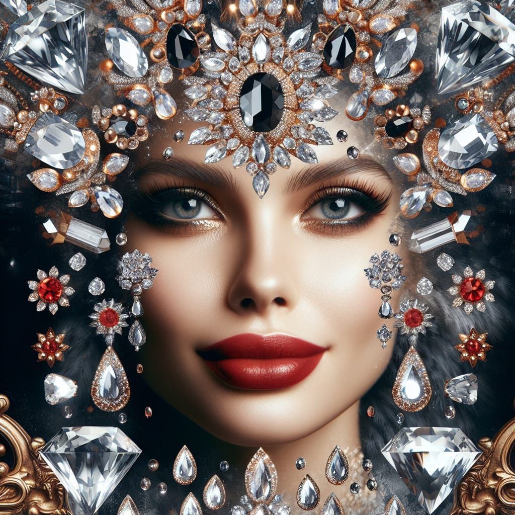 Double exposure Her soft smile,her smile, with her lips clos...