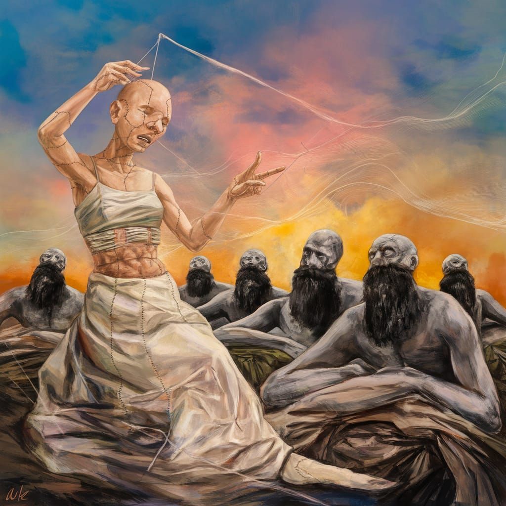 Surreal Sewist Transforms Wind with Intricate Stitches in a ...