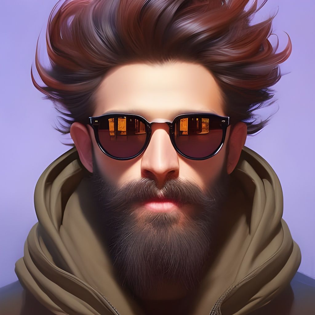 Majestic Lion Portrait in Digital Oil Painting Style