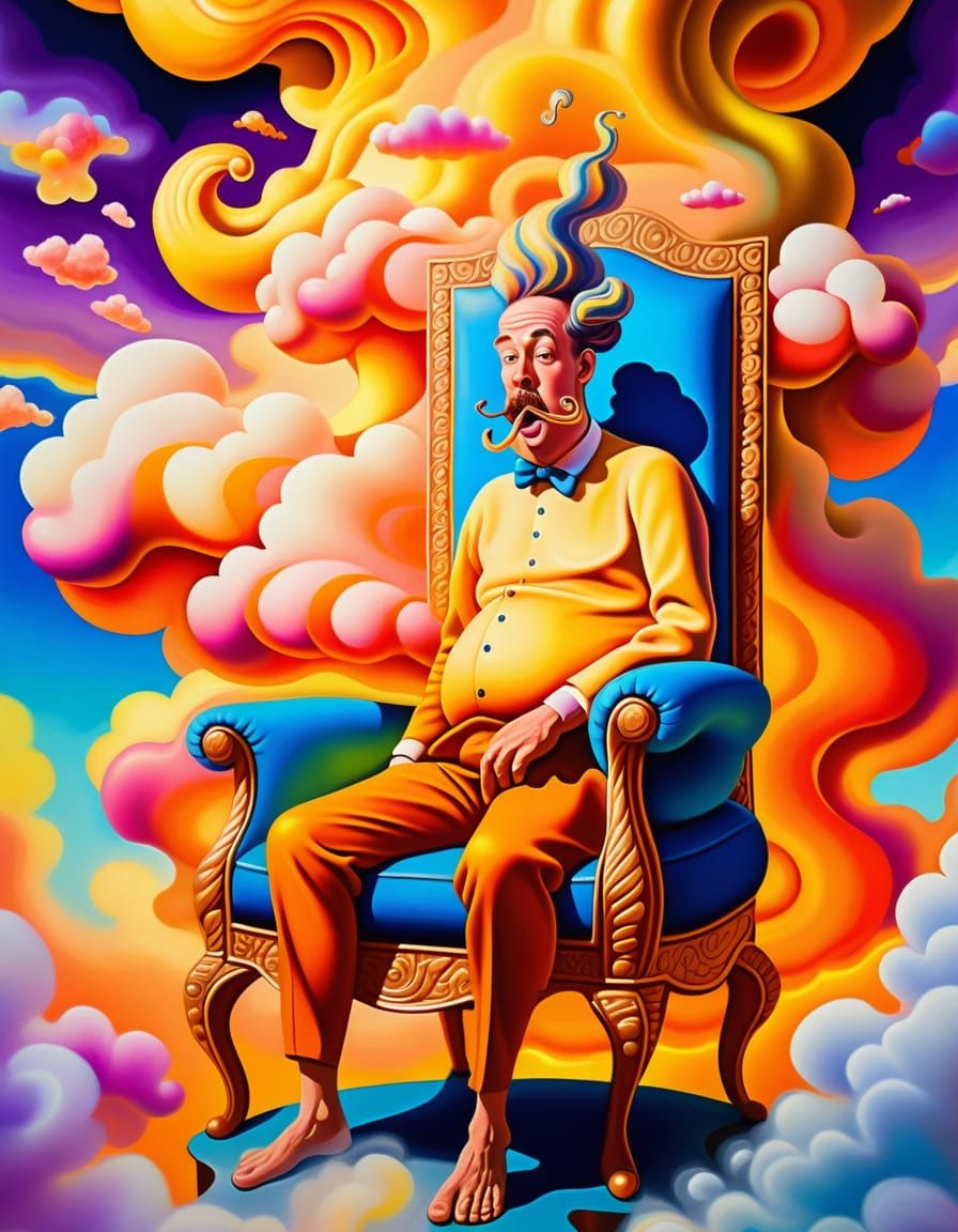 Whimsical Fart Personification as Vibrant Oil Painting