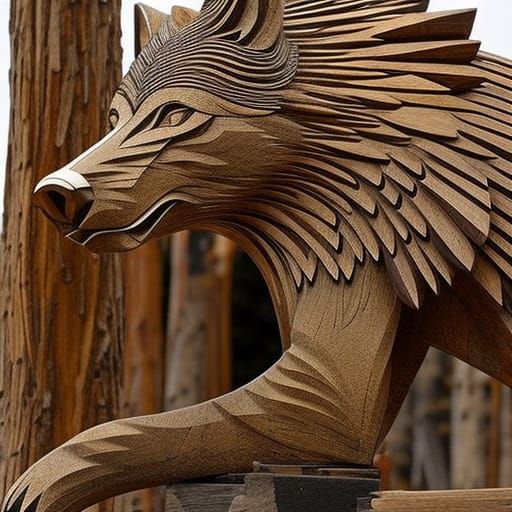Wolf - Wood Carving #5