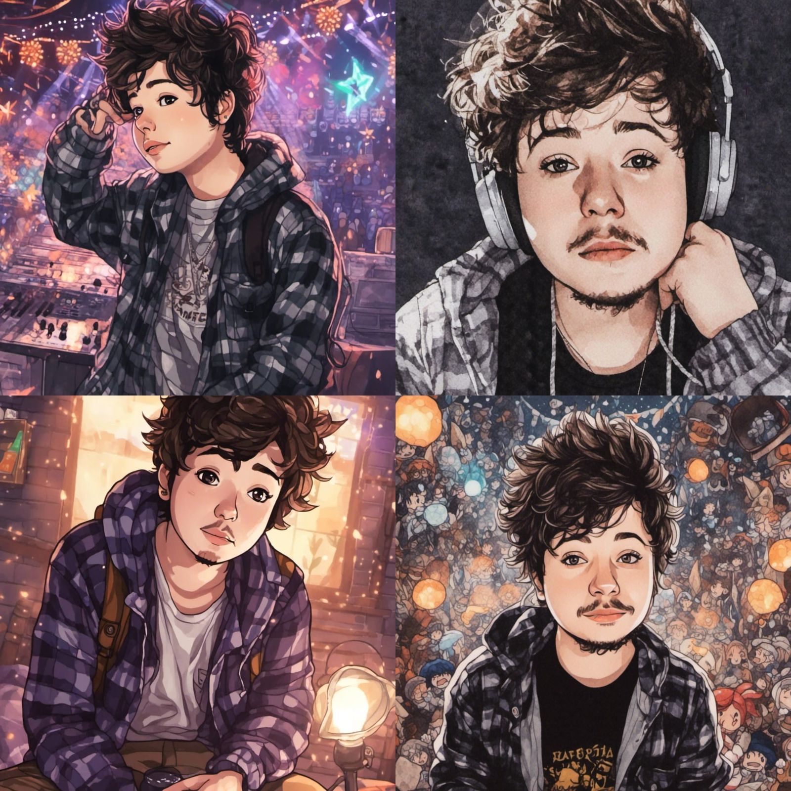 Anime Rock Star Concert Portrait in Manga Style