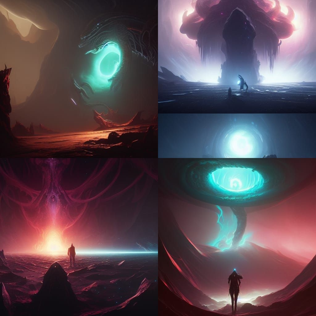 Eldritch Monster Devouring Galaxy: Dark Fantasy Art