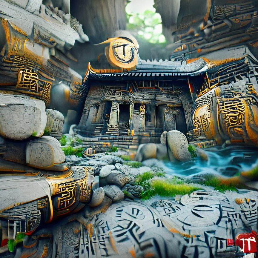 Moonlit Temple of Time: Digital Rendering