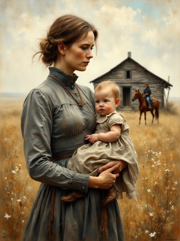 Pioneer Mother's Strength: A Farewell Scene