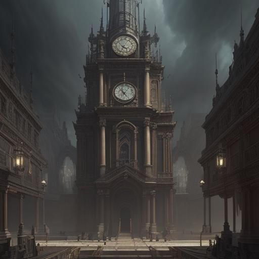 Clockless Scene in English Style: Digital Matte Painting