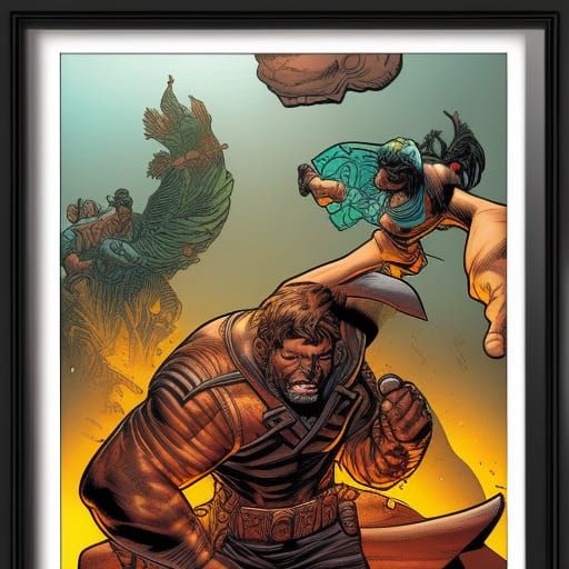 Mexican Hero in Comic Book Style