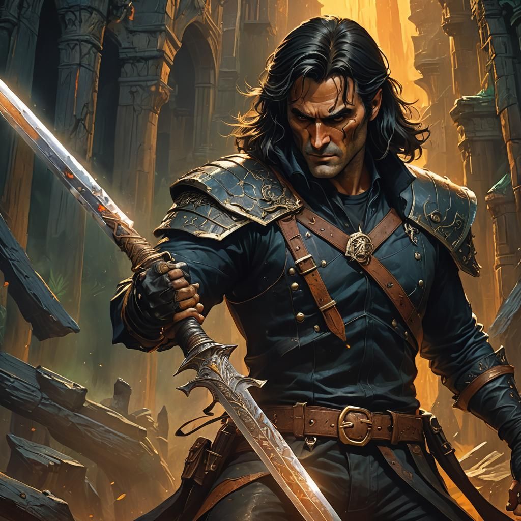 Fantasy Rogue Warrior in Dramatic Lighting